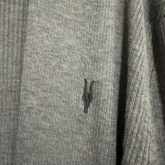 AllSaints Nomo Open Cardigan Gray Ribbed Lightweight Sweater Jacket Mens M - Picture 11 of 11